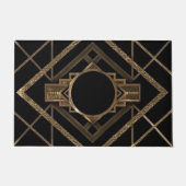 Gold, Schwarzes, Kunst-Deko, metallisch, Muster, Fußmatte (Vorderseite)