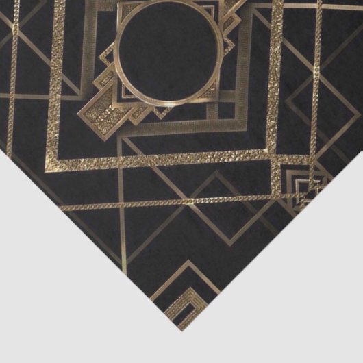 Gold, Schwarzes, Kunst-Deko, metallisch, Muster, Seidenpapier (Ausschnitt)