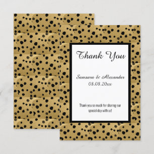 GOLD SCHWARZES LEOPARDEN DESIGN DANKSAGUNGKARTE EINLADUNG
