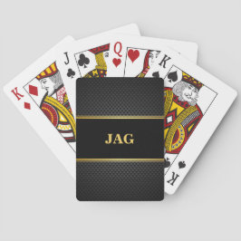 Gold Schwarzes Männliches Monogramm Spielkarten