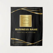 Gold Schwarzes Markenlogo Geschäft Fotoautomat Wandteppich (Vorderseite)