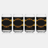 Gold Schwarzes Monochrom Opulentes Wirbeln Flüssig Dosenglas (Hinten)