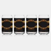 Gold Schwarzes Monochrom Opulentes Wirbeln Flüssig Dosenglas (Vorderseite)