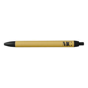 Gold Schwarzes Monogramm Monogramm Elegant Modern Kugelschreiber