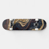 Gold Schwarzes Rotes Geode Skateboard Luxus Achat (Horizontal)