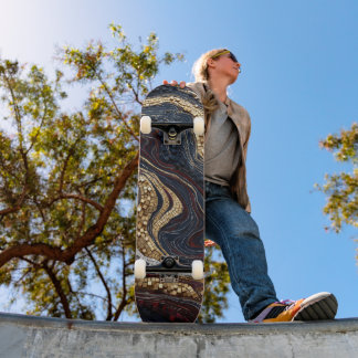 Gold Schwarzes Rotes Geode Skateboard Luxus Achat