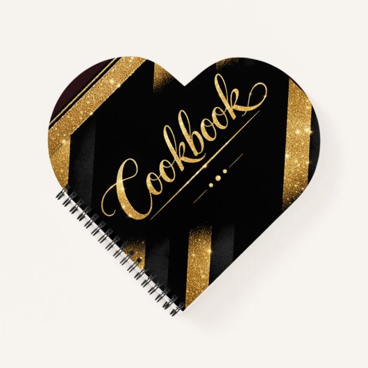 Gold Schwarzes Skript Luxus Glitter Modern Chic Lu Notizblock (Vorderseite)