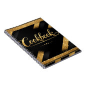 Gold Schwarzes Skript Luxus Glitter Moderne Chic L Notizblock (Rechte Seite)