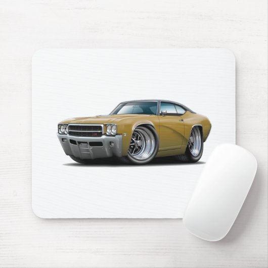 Gold-Schwarzes Spitzenauto 1969 Buicks GS Mousepad (Mit Mouse)