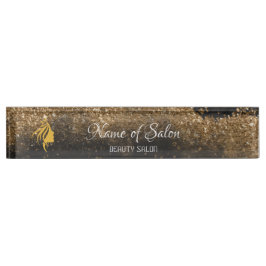Gold-schwarzes Tisch-Tent-Schild Schreibtisch Name Namensplakette