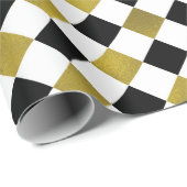 Gold, Schwarzes, + Weißer Diamant-karierte Geschenkpapier (Rolleneckpunkt)