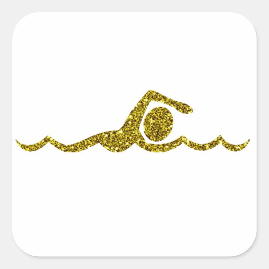 Gold Schwimmen Aufkleber (Vorderseite)