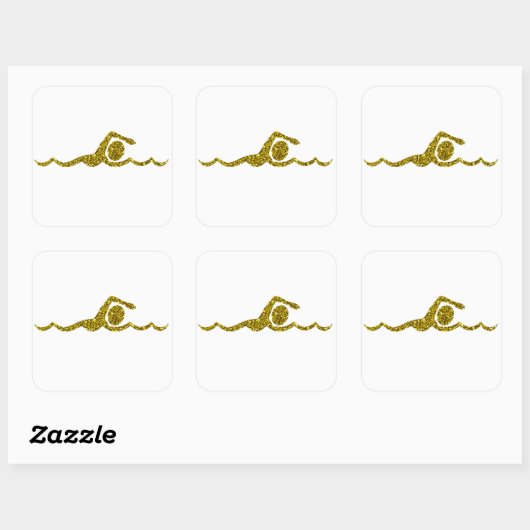 Gold Schwimmen Sticker (Blatt)