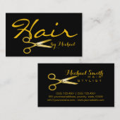 Gold Scissors Hair Stylist #2 Visitenkarte (Vorne/Hinten)