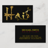 Gold Scissors Skript-Haar-Stylist-Salon #15 Visitenkarte (Vorne/Hinten)