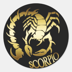 GOLD SCORPIO RUNDER AUFKLEBER