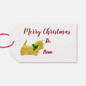 Gold Scottie Dog Kariert Geschenkanhänger (Rückseite Horizontal)