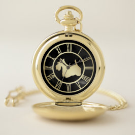 Gold Scottie Dog Taschenuhr
