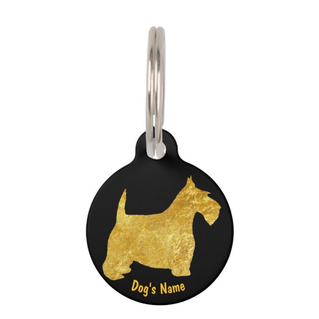 Gold Scottie Personalize Haustiermarke (Vorderseite)