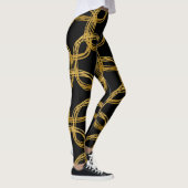 Gold Scribble Circles Moderne Chic Wählen Sie eine Leggings (Rechts)