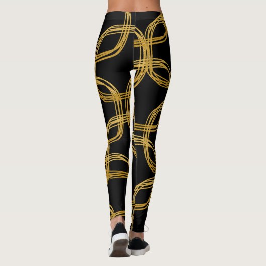 Gold Scribble Circles Moderne Chic Wählen Sie eine Leggings (Rückseite)
