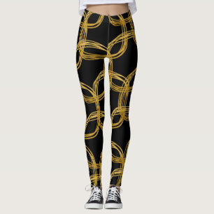 Gold Scribble Circles Moderne Chic Wählen Sie eine Leggings