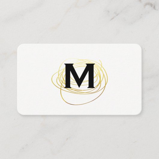 Gold Scribble/Monogram Visitenkarte (Vorderseite)