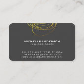 Gold Scribble/Monogram Visitenkarte (Rückseite)