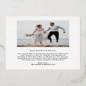 Gold Scrip Elegant Vielen Dank für Ihre Hochzeit F Folieneinladung (Rückseite)