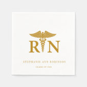 Gold Script 2025: Nurse Graduation Party Serviette (Vorderseite)