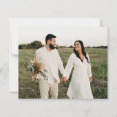 Gold Script 2 Foto Hochzeit Dankeschön Karte (Rückseite)