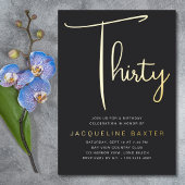 Gold Script 30. Geburtstag Party Folieneinladung