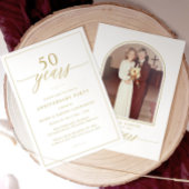 Gold Script 50th Wedding Anniversary Party Einladung