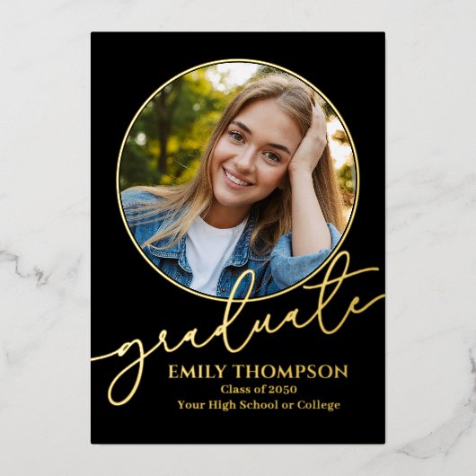 Gold Script Abschluss Multi Foto Vorlage (Vorderseite)