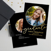 Gold Script Abschluss Multi Foto Vorlage
