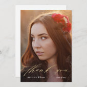 Gold Script Abschluss Vielen Dank für Ihr Foto Dankeskarte (Vorne/Hinten)