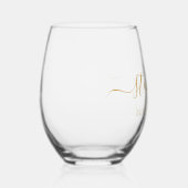 Gold Script Best Mama je Script Monogram Weinglas Ohne Stiel (Rechts)