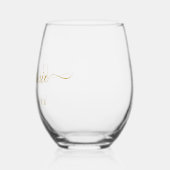 Gold Script Best Mama je Script Monogram Weinglas Ohne Stiel (Links)