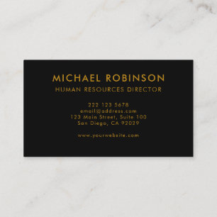 Gold Script Black Minimalistisch Modern Beruflich Visitenkarte