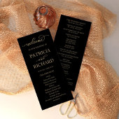 Gold Script Black Wedding Program Programm