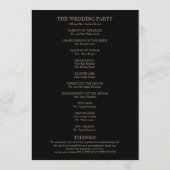 Gold Script Black Wedding Program Programm (Rückseite)