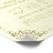Gold Script Blumenrahmen Oh Snap Hashtag Hochzeit Poster (Ecke)
