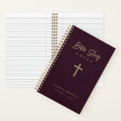 Gold Script Burgundy Leather Look Bible Study Notizblock (Innen)