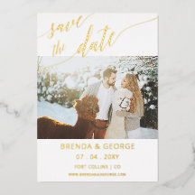 Gold Script Calligraphy 2 Fotos Save the Date