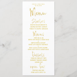 Gold Script Calligraphy Classic Wedding Dinner Menükarte