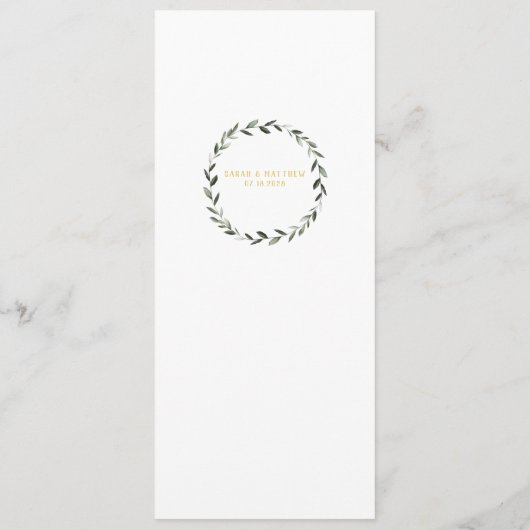 Gold Script Calligraphy Classic Wedding Dinner Menükarte (Rückseite)