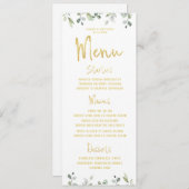 Gold Script Calligraphy Classic Wedding Dinner Menükarte (Vorne/Hinten)