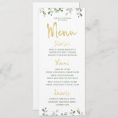 Gold Script Calligraphy Classic Wedding Dinner Menükarte (Vorne/Hinten)