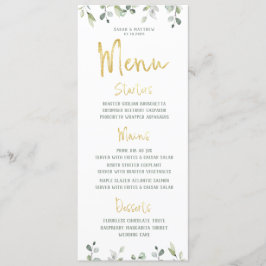 Gold Script Calligraphy Classic Wedding Dinner Menükarte