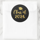 Gold Script Class of 2025 Abschluss Fevor Runder Aufkleber (Tasche)